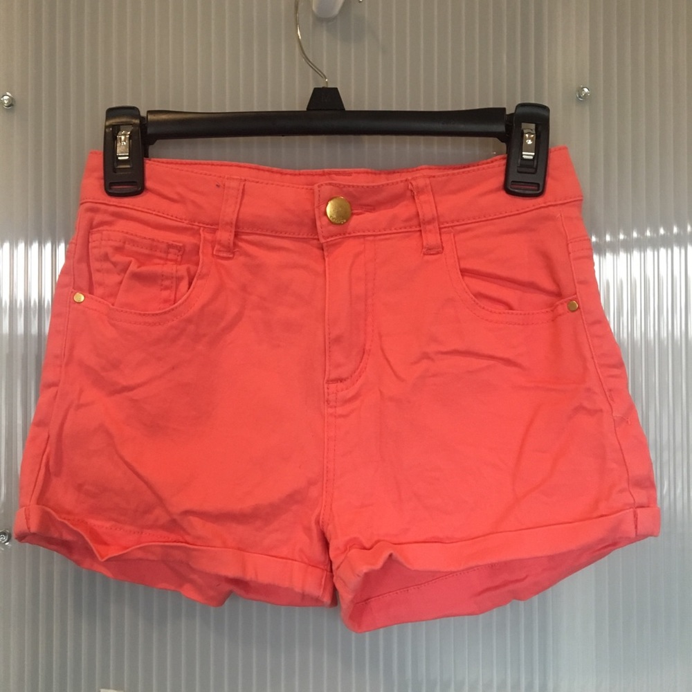 Coral High Waisted Shorts